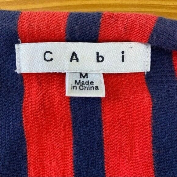 CABI Au Revoir Yacht Club Nautical Knit Blazer M Red Blue Stripe - Picture 12 of 12